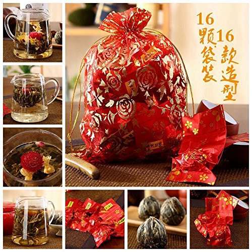 16 Kinds of Handmade Blooming Flower Tea Chinese Ball Blooming Flower Herbal Tea Artistic the Tea for Health Care Products