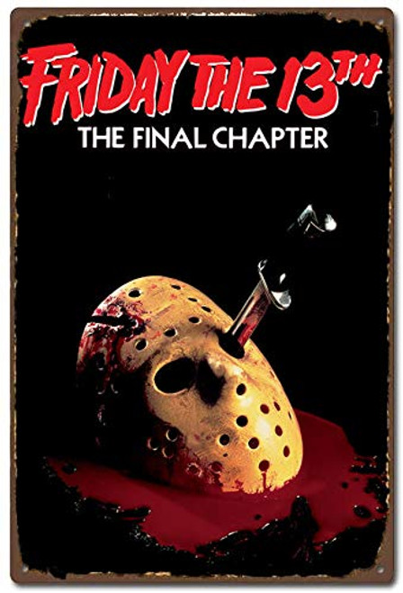 NGHF Friday The 13th Tin Sign Classic Poster Horror Film Movie Vintage Retro Tin Sign Metal Decor 8X12inches