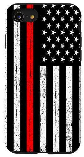 iPhone SE  2020    7   8 USA Flag Thin Red Line Firefighter Chirstmas  and  Birthday Gift Case