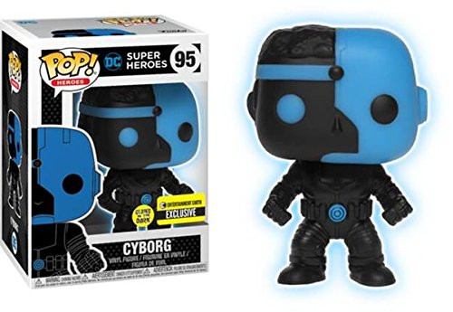 Funko Pop! Vinyl Justice League Cyborg Silhouette Glow in the Dark Entertainment Earth Exclusive Funko Pop! Vinyl Justice League Cyborg Silhouette Glow in the Dark Entertainment Earth Exclusive