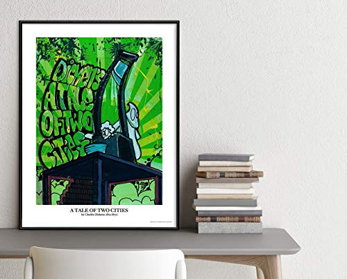 Tale of Two Cities Literary Art Print. Charles Dickens. Fine Art Paper Laminated or Framed. Multiple Sizes for Home Office or School