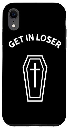 iPhone XR Creepy Pastel Goth Aesthetic Black Coffin Get In Loser Emo Case