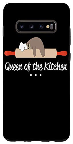 Galaxy S10plus  Sloth Baker Queen of the Kitchen Black Case