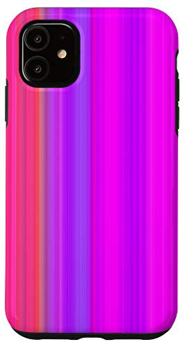iPhone 11 Cute Colorful Line Rainbow Aesthetic Ombre Gradient Red Pink Case