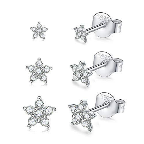 Sterling Silver Stud Earrings for Women Tiny Flower Earrings Set Small Cubic Zirconia Helix Earrings Dainty Tragus Cartilage Studs Cherry Blossom Ear Piercing Jewelry Gifts for Girls Teens Sterling Silver Stud Earrings for Women Tiny Flower Earrings Set Small Cubic Zirconia Helix Earrings Dainty Tragus Cartilage Studs Cherry Blossom Ear Piercing Jewelry Gifts for Girls Teens