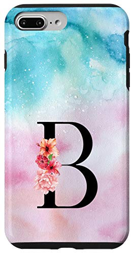 iPhone 7 Plus 8 Plus Letter B Floral Monogram Flower Initial Personalized Gift Case