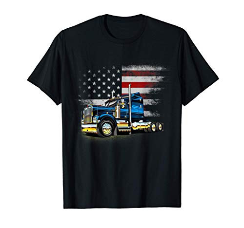 Truck Driver American Flag Trucker Gift Funny Truck Driver T-Shirt
