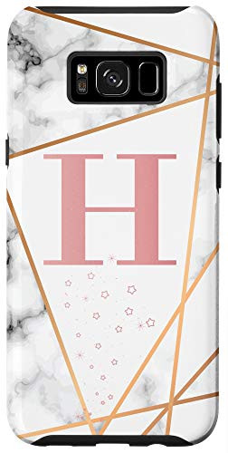 Galaxy S8plus  Initial Letter H phone case Geometric Pink Monogram Chic Case