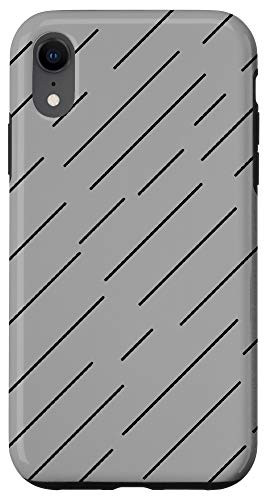 iPhone XR Dark Gray Color Line Pattern Phone Cover Case