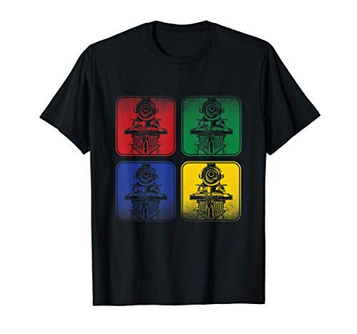 Steam Engine Railway Locomotive Train Driver Popart Pop Art T-Shirt Steam Engine Railway Locomotive Train Driver Popart Pop Art T-Shirt