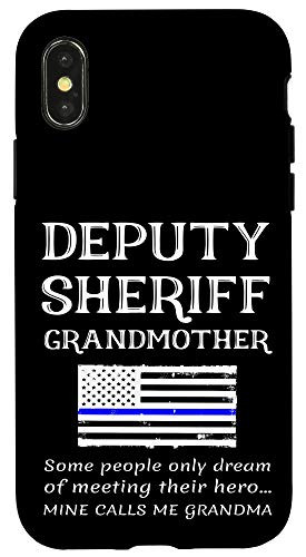 iPhone X XS Proud Deputy Sheriff Grandmother Grandma Granny US Flag Line Case