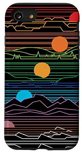 iPhone SE  2020    7   8 Line Art Landscape Retro Case