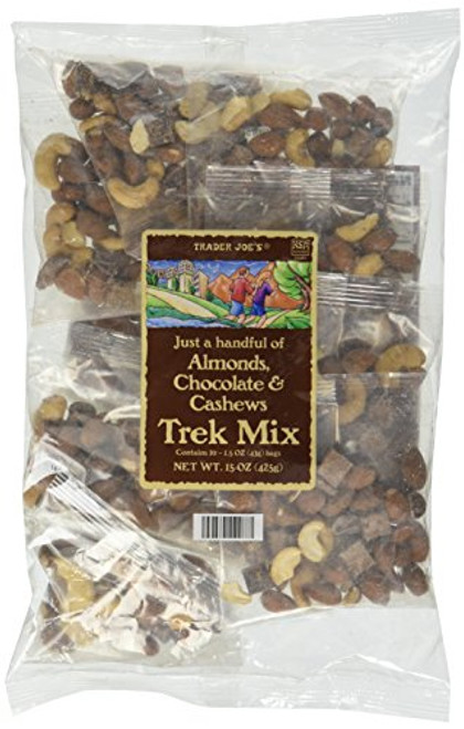 Trader Joes Just a Handful of Simply Almonds Cashews and Chocolate Trek Mix Trader Joes Just a Handful of Simply Almonds Cashews and Chocolate Trek Mix