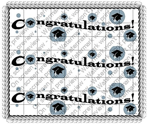 Congratulations Graduation Licensed Image Birthday - Side Strips - Edible Icing Sheet Side Strips - D609