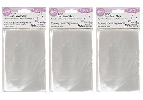 Wilton 1912-1294 100 Count Party Bags, Clear, Mega Pack (3, 4 x 6)
