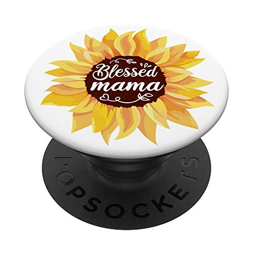 Sunflower Blessed Mama Cute Christian Quote Mom Gift PopSockets PopGrip Swappable Grip for Phones  and  Tablets Sunflower Blessed Mama Cute Christian Quote Mom Gift PopSockets PopGrip Swappable Grip for Phones  and  Tablets