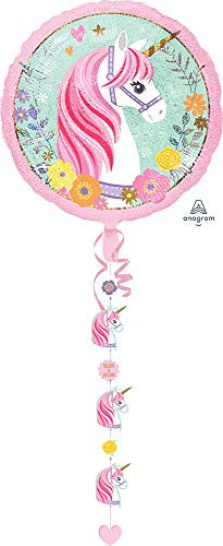 Anagram International Magical Unicorn Drop-A-Line Party Balloon 90 inch Multicolor