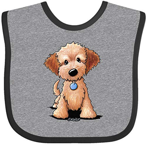 Inktastic KiniArt Mini Goldendoodle Baby Bib Heather and Black - KiniArt 24ef0