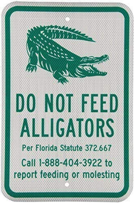 Jesiceny Great Tin Sign Warning Caution Do Not Feed Alligators with Graphic Sign Aluminum Metal Sign Wall Decoration 12x8 INCH