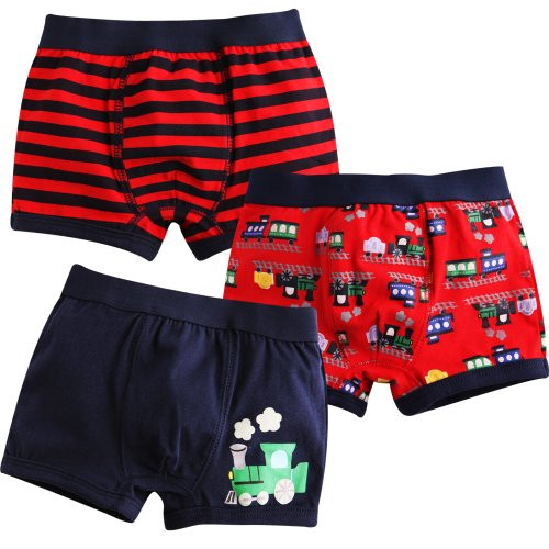Vaenait Baby 2T-7T Toddler Kids Boxer Briefs 3-Pack Set Choo Choo Train XL