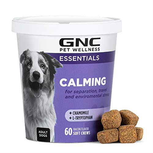 GNC for Pets Essentials Calming Soft Chew Dog Supplements   60 Ct Chicken Flavor Dog Soft Chew Supplements for Calming and Relaxation   Adult Dog Calming Chews for Anxiety White