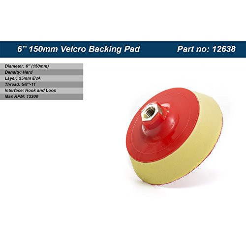 GP12638 Hook and Loop Rotary Backing Pad with 5/8''-11 Thread, Sanding, Polishing Backer / Diameter 6 inch