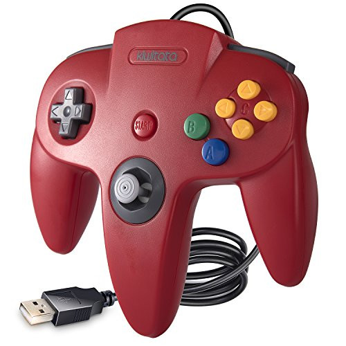 Retro Classic USB Controller for N64 Games kiwitatá N64 Bit USB PC Wired Game Controller Gamepad for Windows PC  and  Mac Raspberry Pi Red