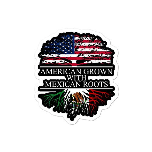 American Grown with Mexican Roots Sticker for Car Windows or Doors Decal Mexico
