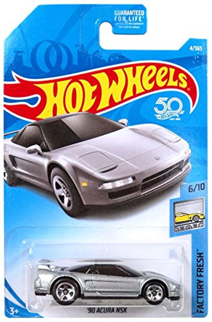 Hot Wheels 2018 50th Anniversary Factory Fresh '90 Acura NSX 4/365, Silver Hot Wheels 2018 50th Anniversary Factory Fresh '90 Acura NSX 4/365, Silver
