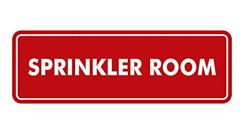 Signs ByLITA Standard Sprinkler Room Sign  Red  - Large