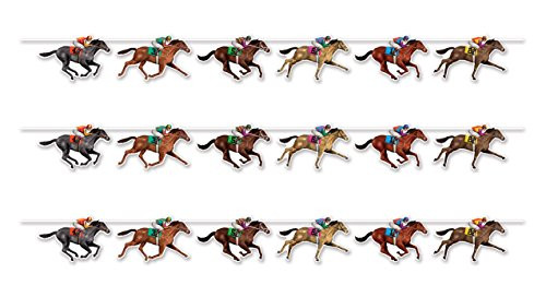 Beistle 59951 3 Piece Horse Racing Streamers, 10.5" x 6', Multicolor