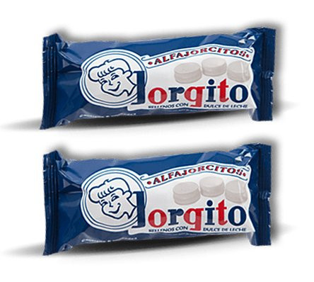 Alfajores JORGITO Mini Agrupado  Baño de Merengue con Dulce de Leche 2 Pack