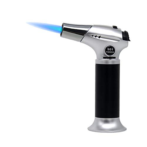 Butane Torch Kitchen Blow Torch Lighter Refillable Culinary Cooking Torch with Safety Lock  and  Adjustable Flame for Creme Brulee Desserts BBQ Baking DIY Soldering Crafts  Butane Gas Not Included