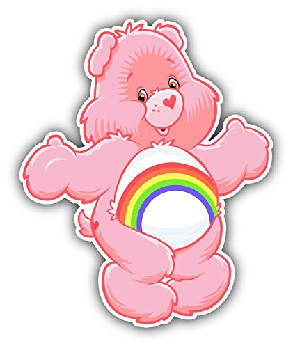 cartoon Care Bears Cheer Pink Car Bumper Sticker Decal - Longer Side 14