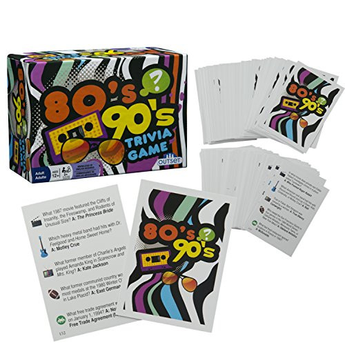 Outset Media 80's 90's Trivia - Includes 220 Cards with Over 1200 Fun Questions and Answers - Ages 12+