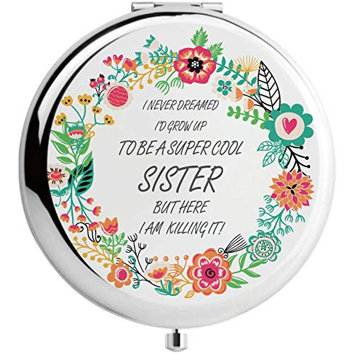 Onederful Sister Gifts from Sister and Brother Sisters Birthday Gift IdeasSilver Compact Makeup Mirror Gifts for Birthday Christmas Graduation Present for FriendGirlsSister -Cool Sister