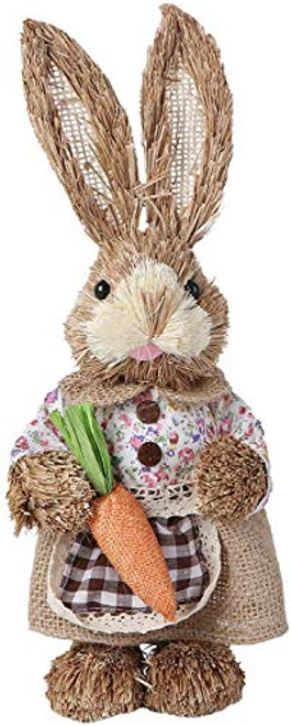 Rabbit Bunny Figurine Easter Rabbit Artificial Rabbit Statue for Easter Decor Garden - Light Brown