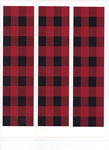 Red Plaid Birthday - Cake Side Designer Strips - Edible Cake Cupcake Topper