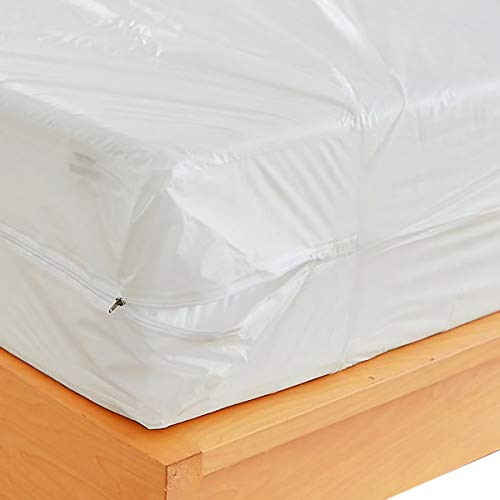 Waterproof Zippered Plastic Mattress Protector Encasement Vinyl Mattress Cover Bed Bug Proof  Full