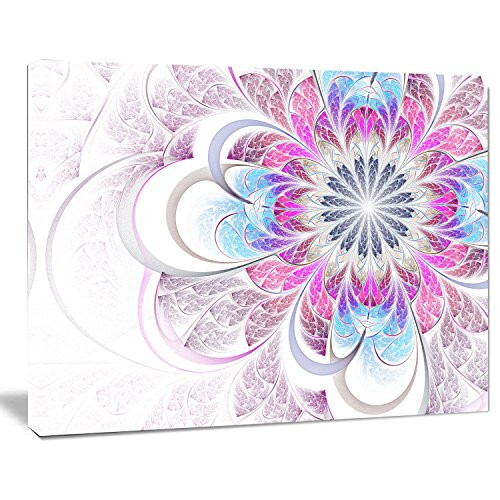 Designart PT11981-20-12 Purple & Blue Large Flower Fractal Modern floral canvas Wall Art,Blue,20x12" Designart PT11981-20-12 Purple & Blue Large Flower Fractal Modern floral canvas Wall Art,Blue,20x12"