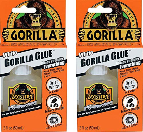 Gorilla White Glue Waterproof 2 Ounce Bottle White  Pack of 2