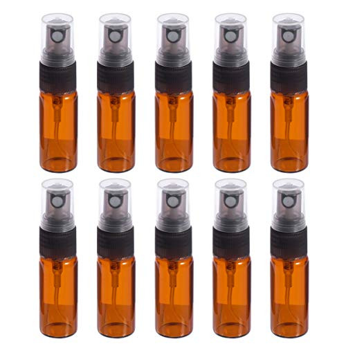 Minkissy 10pcs Mist spray bottles clear glass spray bottles mini airless fine small spray bottle empty travel containers 5ml