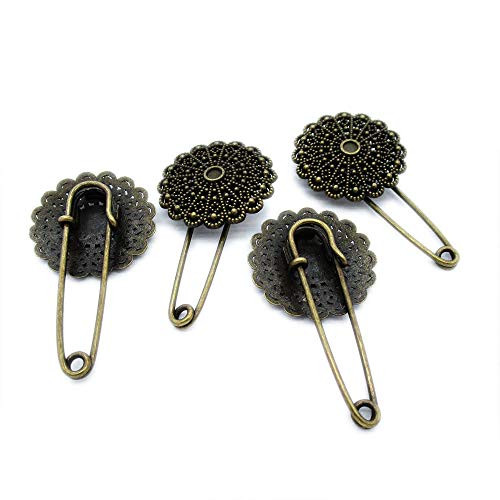 10 PCS Metal Antique Bronze Color Jewelry Making Supplies Charms Beading Crafting Wholesale R3IU4 Round Flower Safety Pins Brooch 10 PCS Metal Antique Bronze Color Jewelry Making Supplies Charms Beading Crafting Wholesale R3IU4 Round Flower Safety Pins Brooch