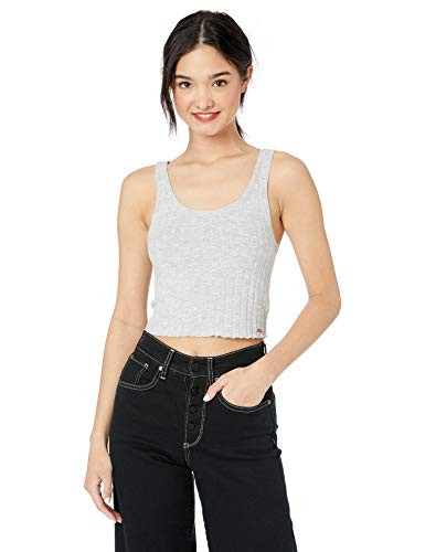 Volcom Womens Lil Fitted Scoop Neck Tank Light Grey X-Large