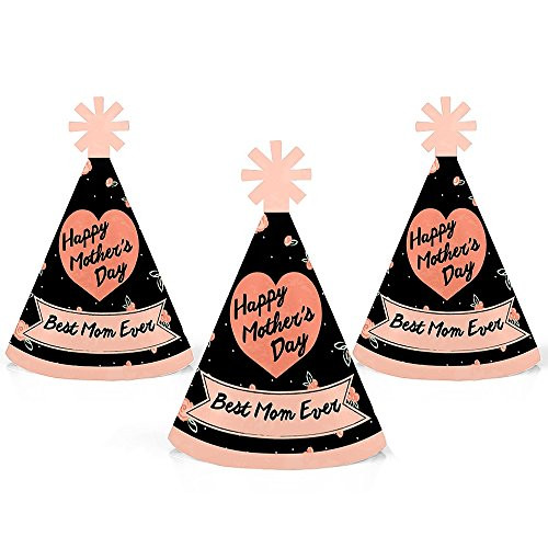 Big Dot of Happiness Best Mom Ever - Mini Cone Mother's Day Hats - Small Little Party Hats - Set of 10 Big Dot of Happiness Best Mom Ever - Mini Cone Mother's Day Hats - Small Little Party Hats - Set of 10