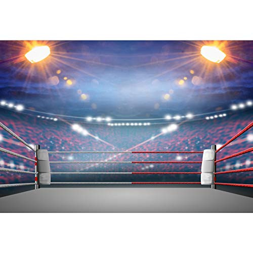 CSFOTO 6x4ft Boxing Arena Backdrop Boxing Match Stadium Wrestling Backdrop WWE Backdround Boxing Ring Decor Backdrop Adults Birthday Photo Background
