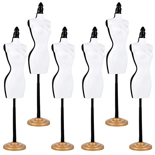 ARTIBETTER 6pcs Doll Dress Form Mini Mannequin Dress Form Cloth Gown Clothes Gown Display Mini Mannequin Model Stand for Doll Display White