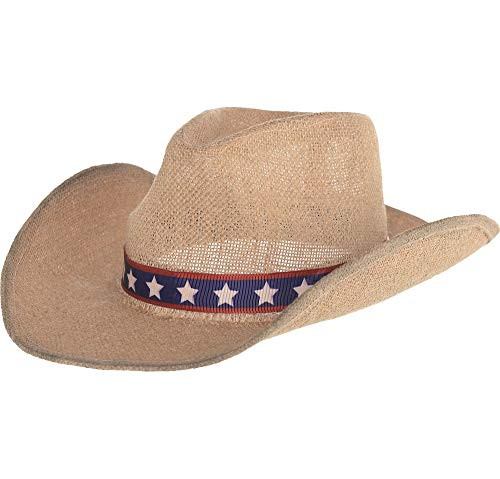 Amscan US Patriotic Burlap Adult Cowboy Hat 5 inch x 13 inch Multicolor