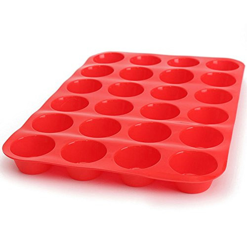 Gallity Mini 24 Cups Muffin Pan Silicone Cupcake Pan Non-Stick Muffin Baking Pan Kitchen Bakeware Pan Tray for Fat BombEgg Muffin Pan Small Muffins Cake Tray Mold Silicone Mold