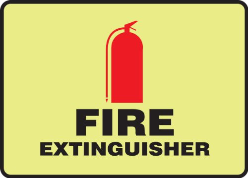 Accuform inchFire Extinguisher inch Safety Sign Adhesive Dura-Vinyl 10 x 14 Inches  MFXG430XV